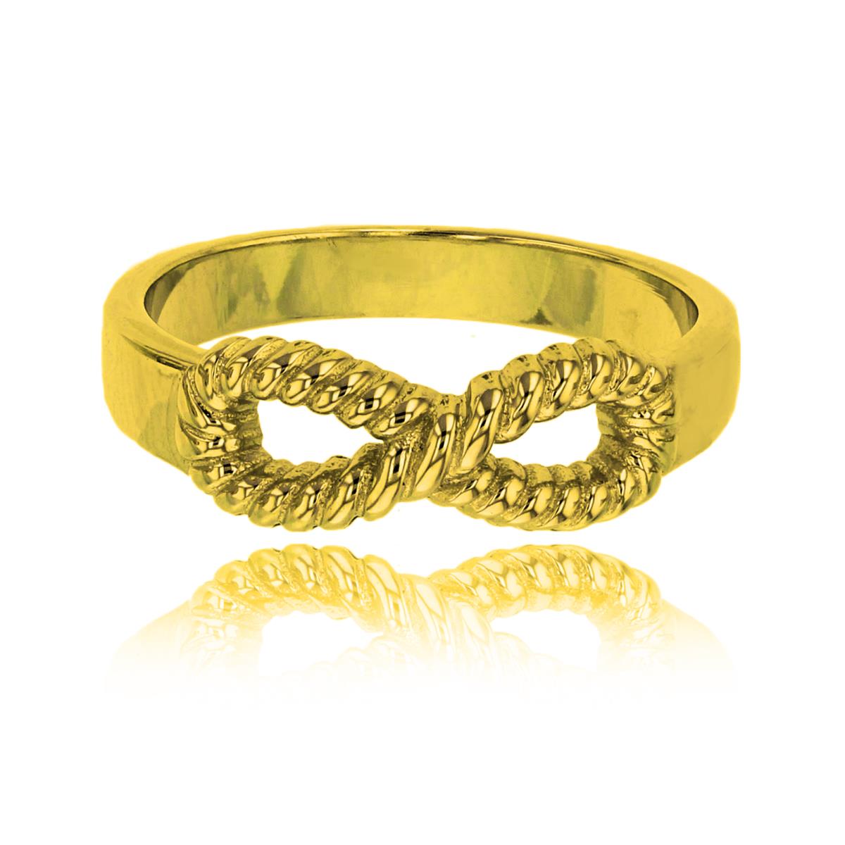 Sterling Silver Yellow 1M 6mm  Polished  Rope Infinity Fashion Ring