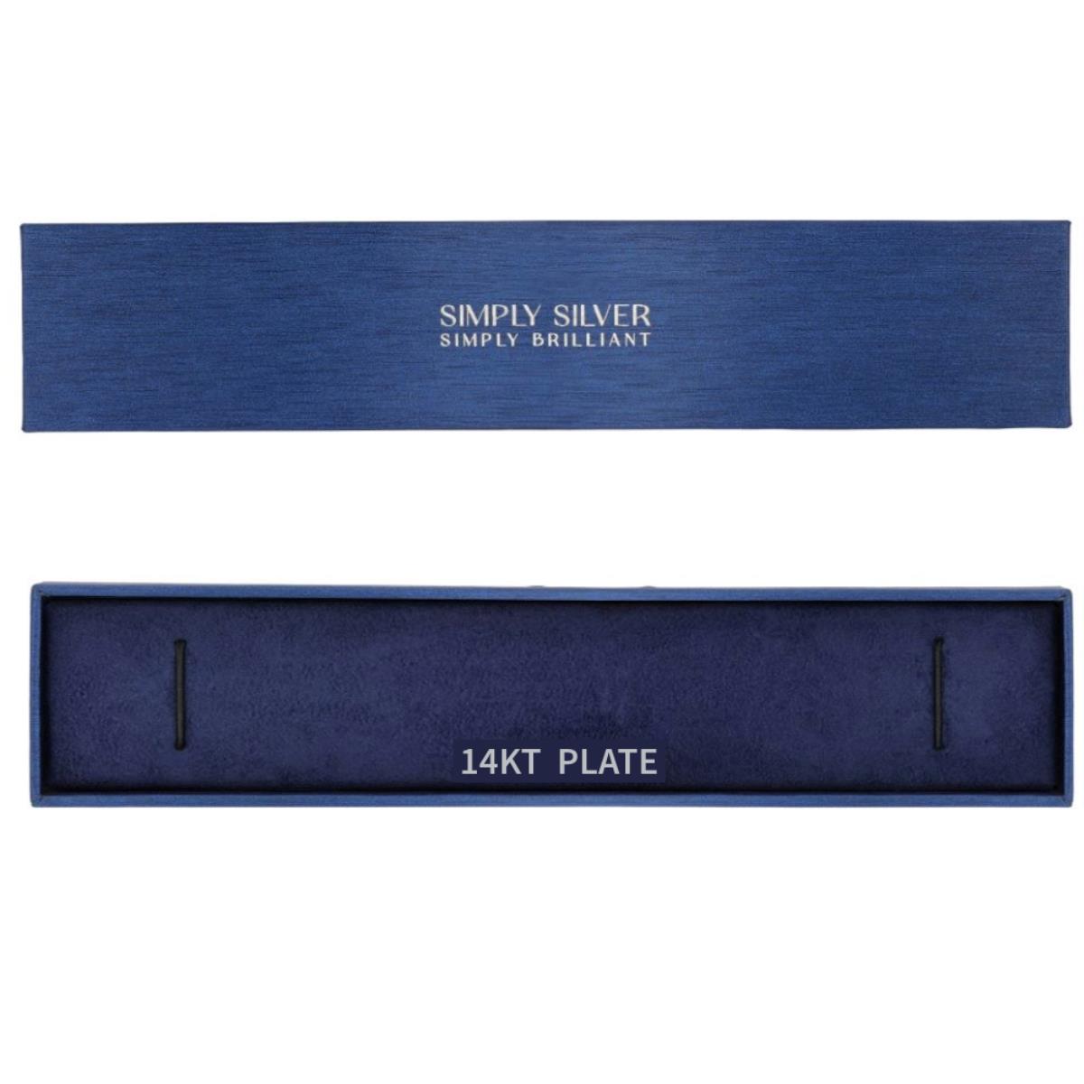 Simply Silver 14KT PLATE 210x45x35mm Navy Silver Foil Bracelet Box