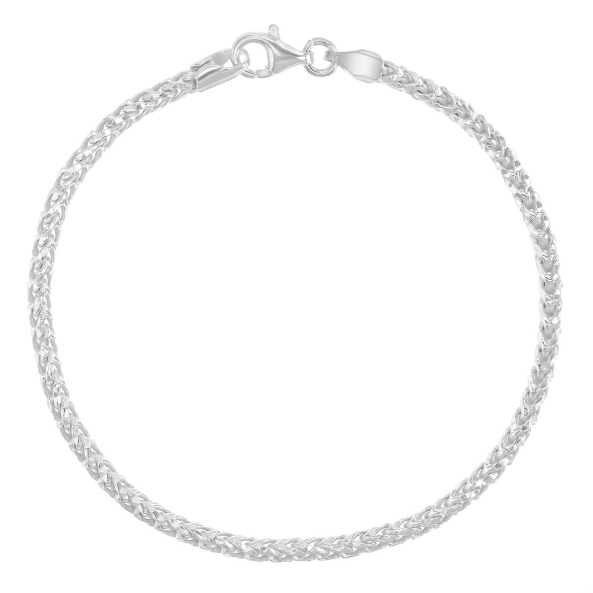 Sterling Silver Anti-Tarnish 2.60MM Diamond Cut 080 Foxtail 7" Bracelet