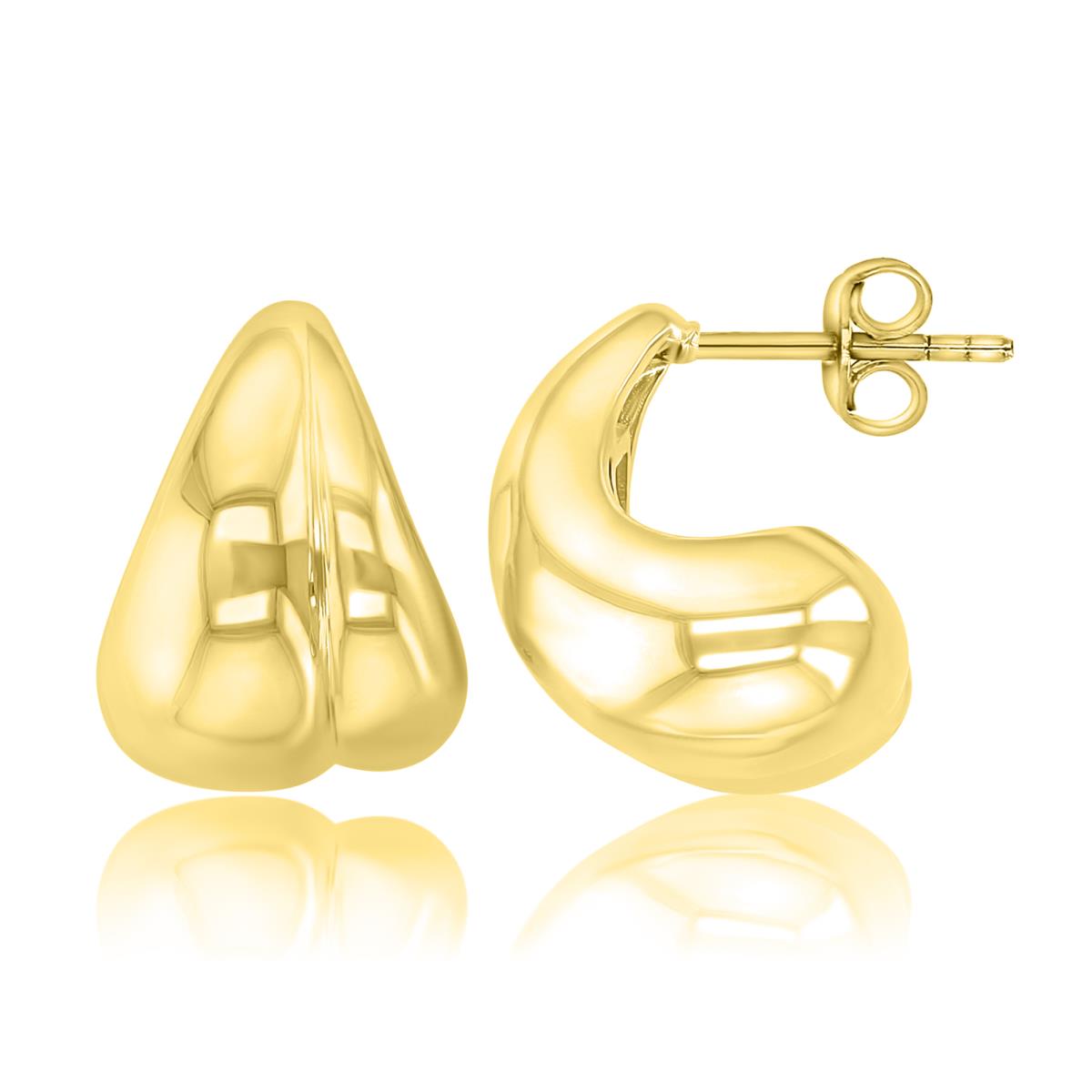 Brass Yellow 18mm Crescent Huggie Earrings