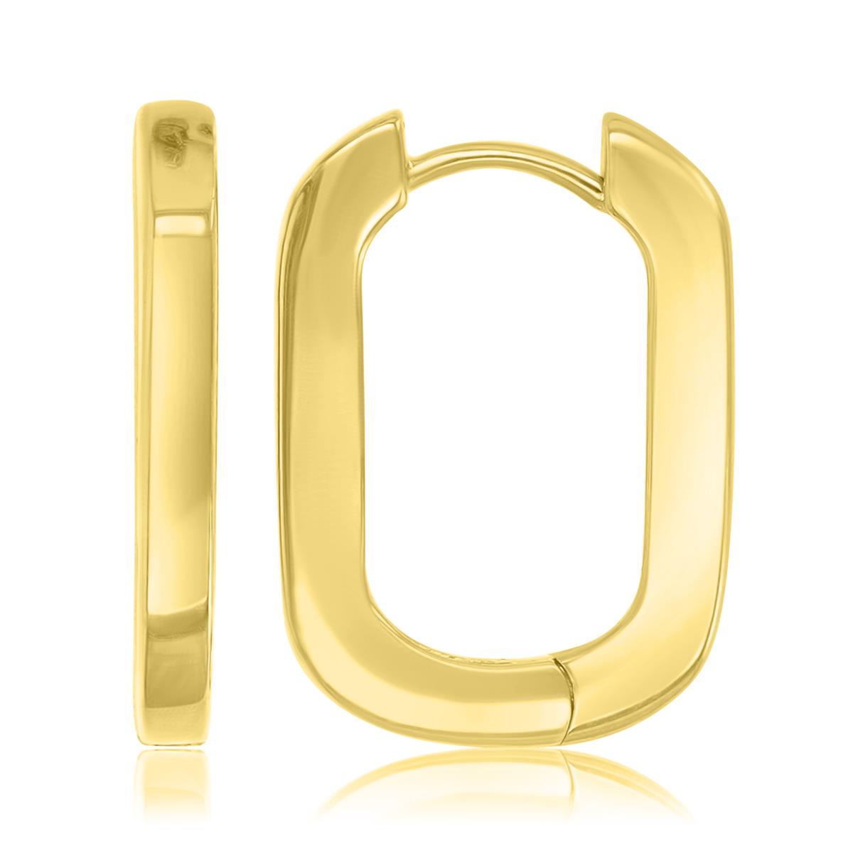 Brass Yellow 22mm Oval Hoop Earrings