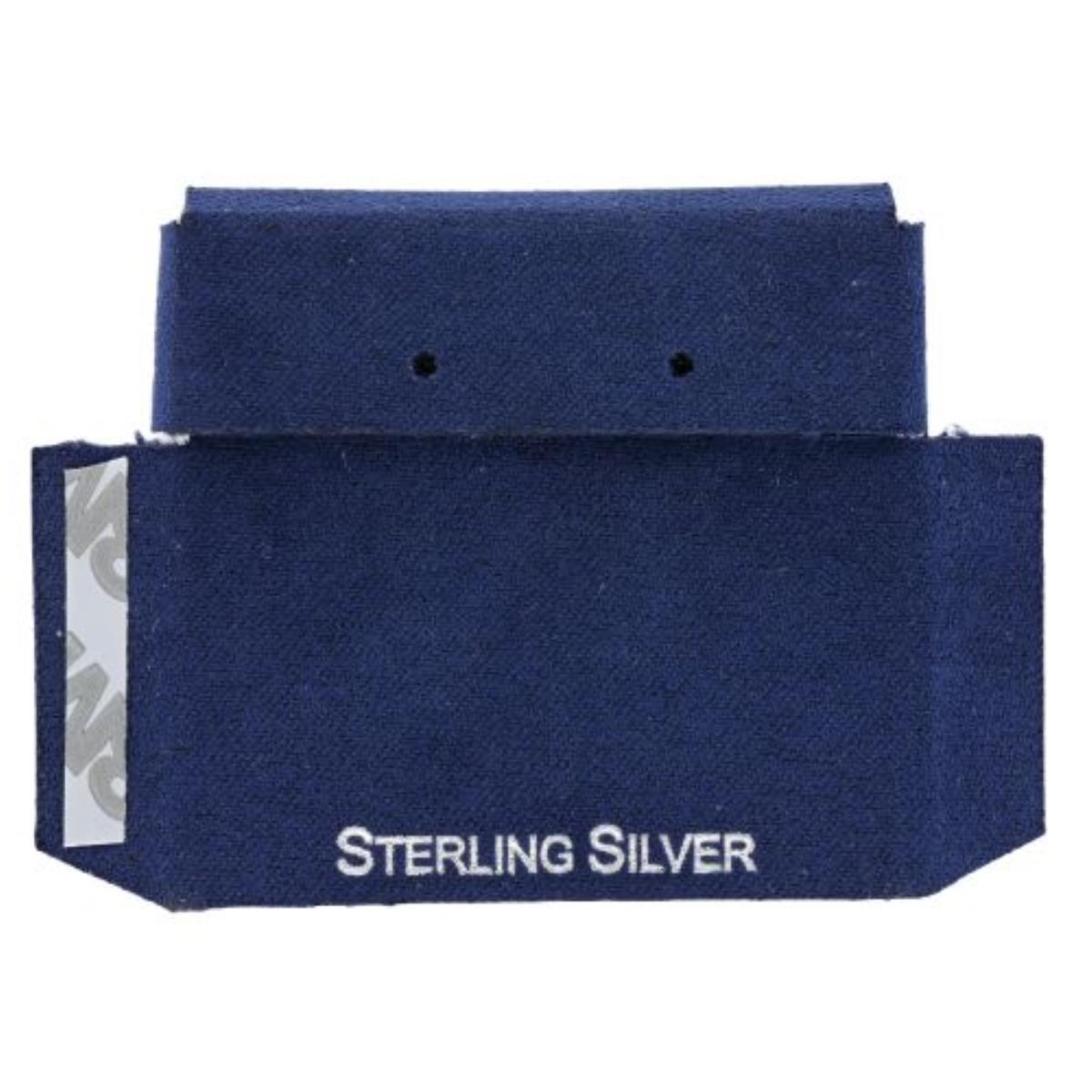 Navy Sterling Silver Silver Foil 1 Huggie/Leverback Foldover Insert (Box B01-183/NAVY/M)