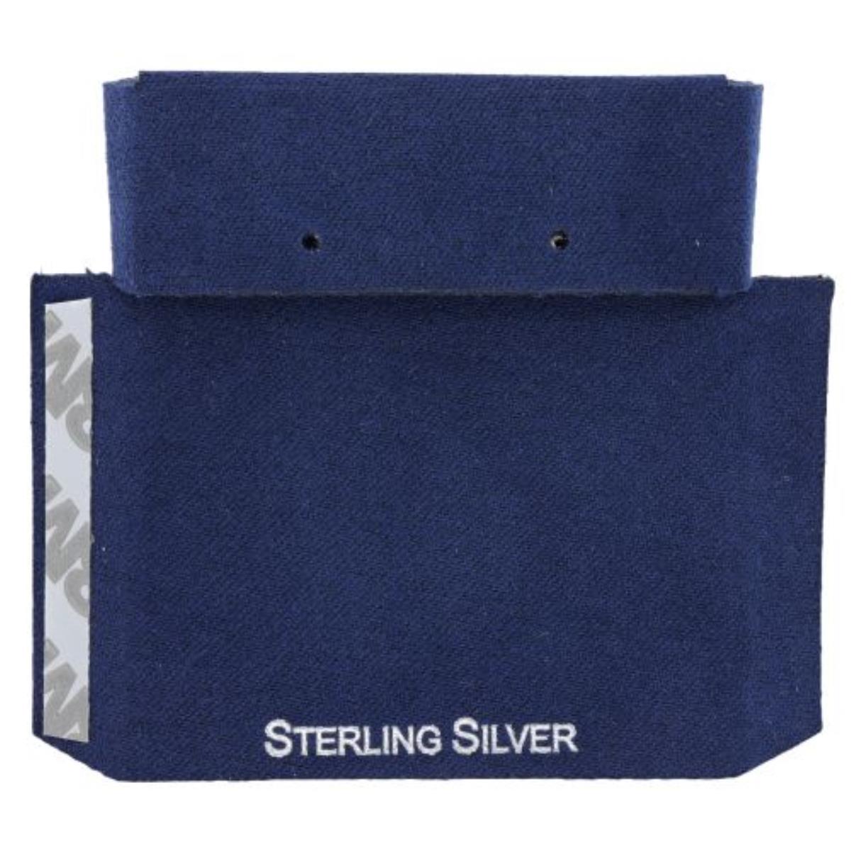 Navy Sterling Silver Silver Foil 1 Huggie/Leverback Foldover Insert (Box B01-183/NAVY/L)