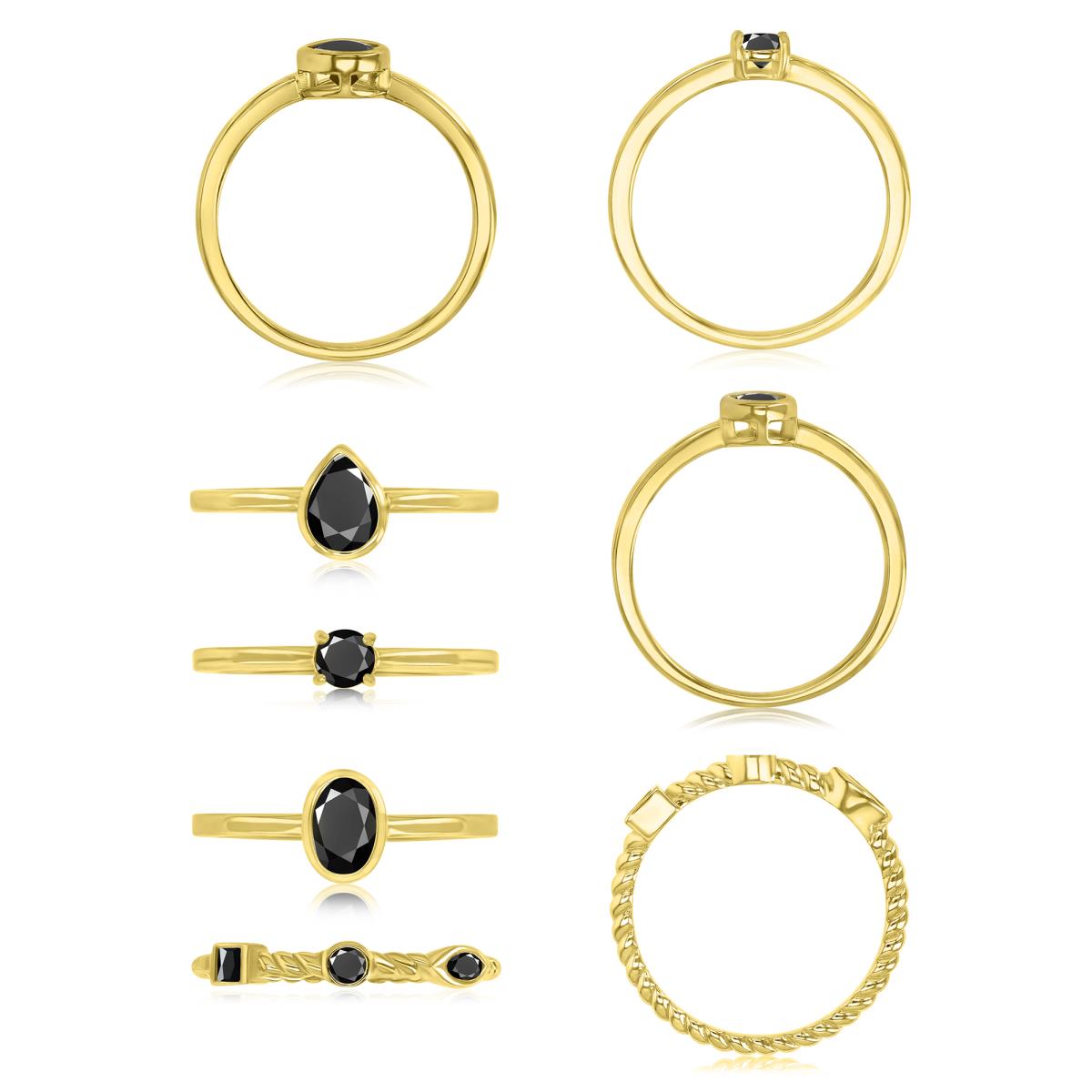 Brass Yellow 16MM Polished Black Nano Quadruple Ring