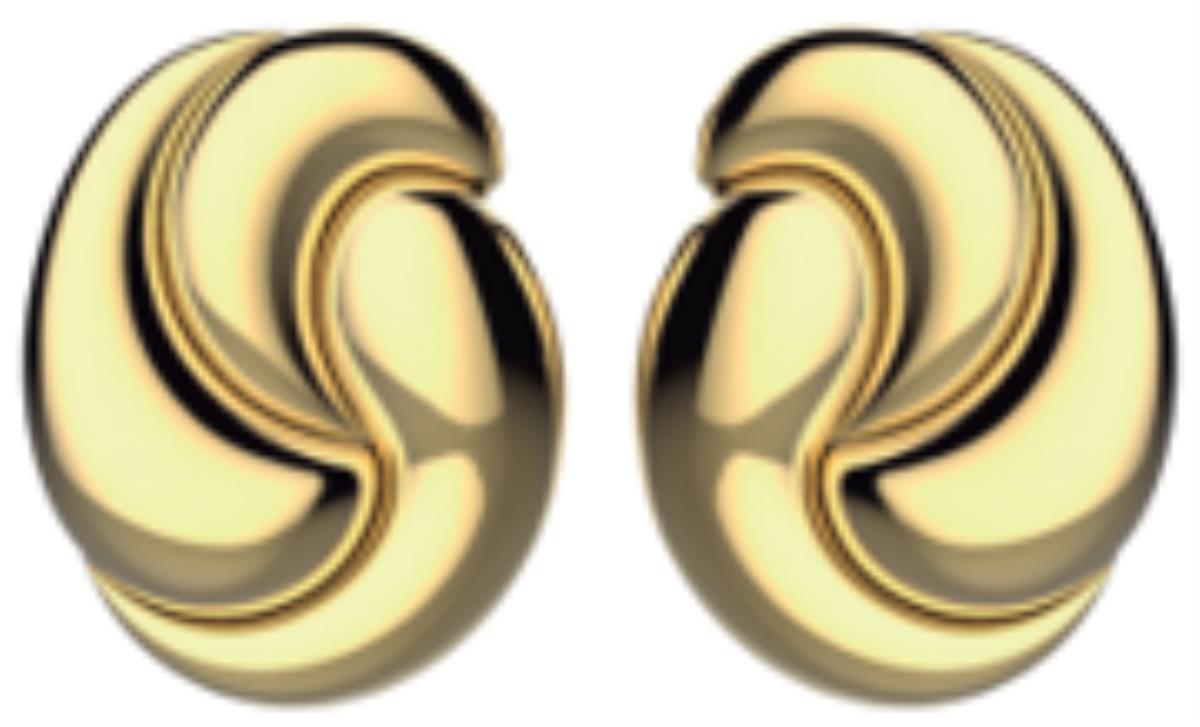 14K Yellow Gold High Polish Twisted Love Knot Button Stud Earrings, 23MM Length