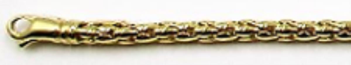 14K Yellow Gold High Polish Popcorn Chain Bracelet, 7.5"