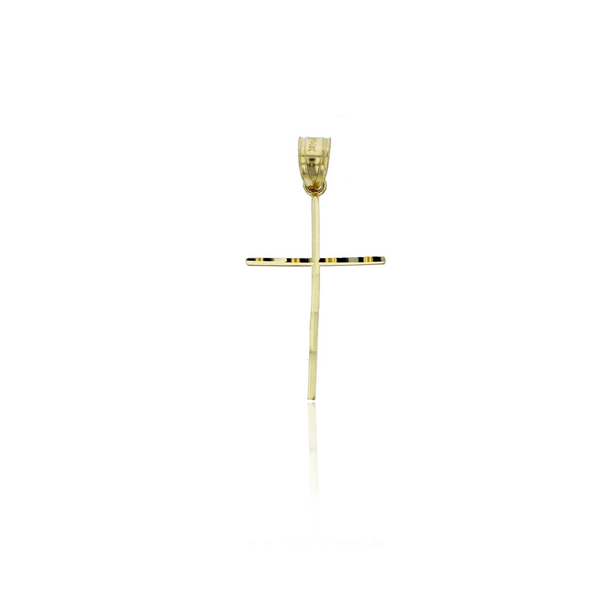 14K Yellow Gold Diamond Cut 30x16mm Thin Cross 18" Necklace