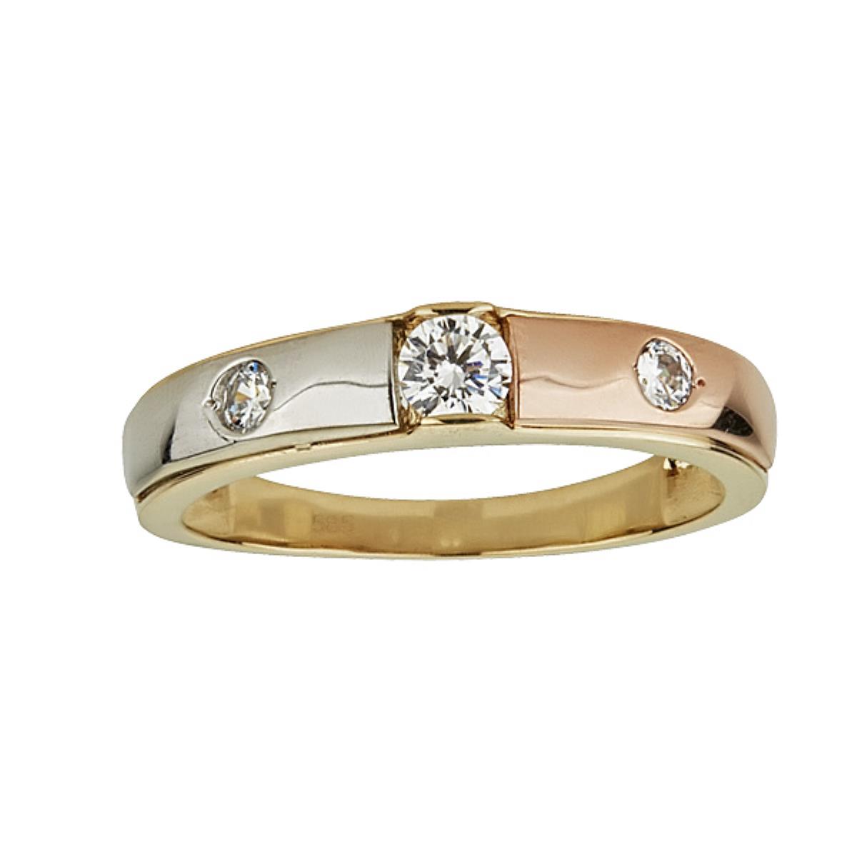 10K Tri-Color Gold 5.00mm Wedding Band Ring