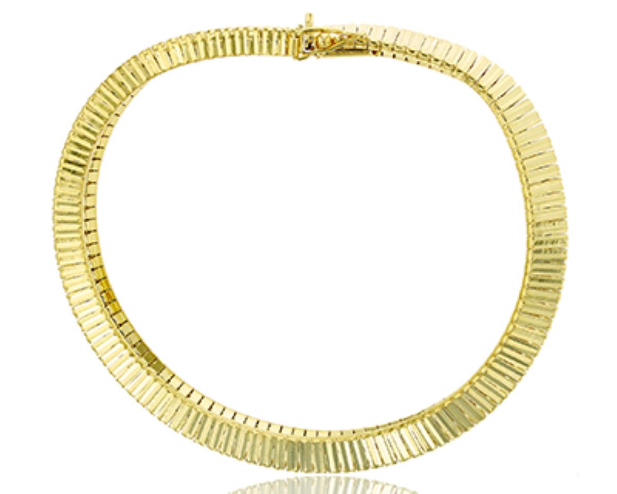 Sterling Silver Yellow 8.5mm Reversible Omega 7.5'' Bracelet