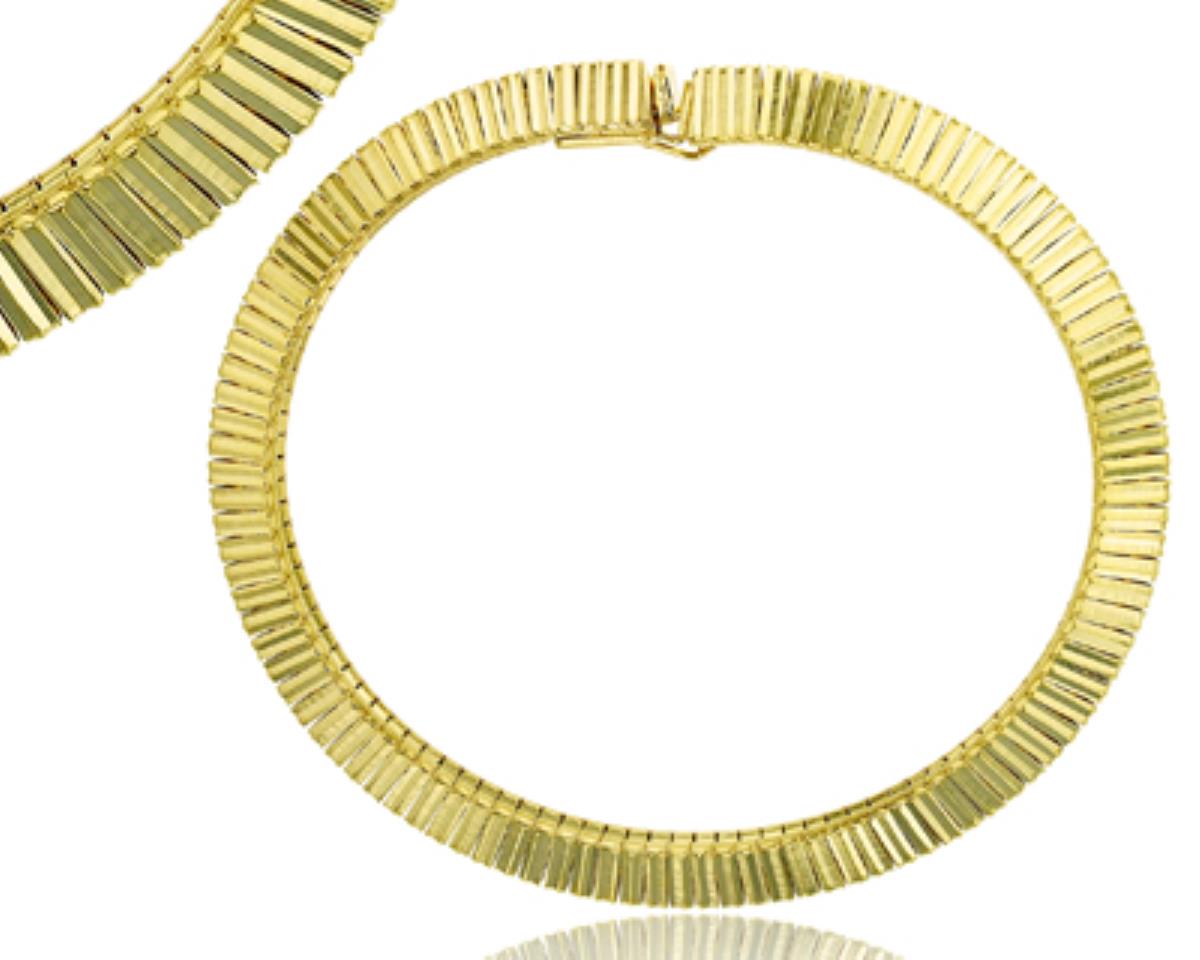 Sterling Silver Yellow 6mm Reversible Omega 7.5'' Bracelet
