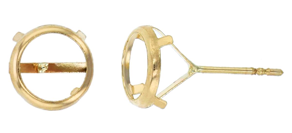 10KY Gold Yellow 6-6.25MM Bezel Finding Pair of Earrings