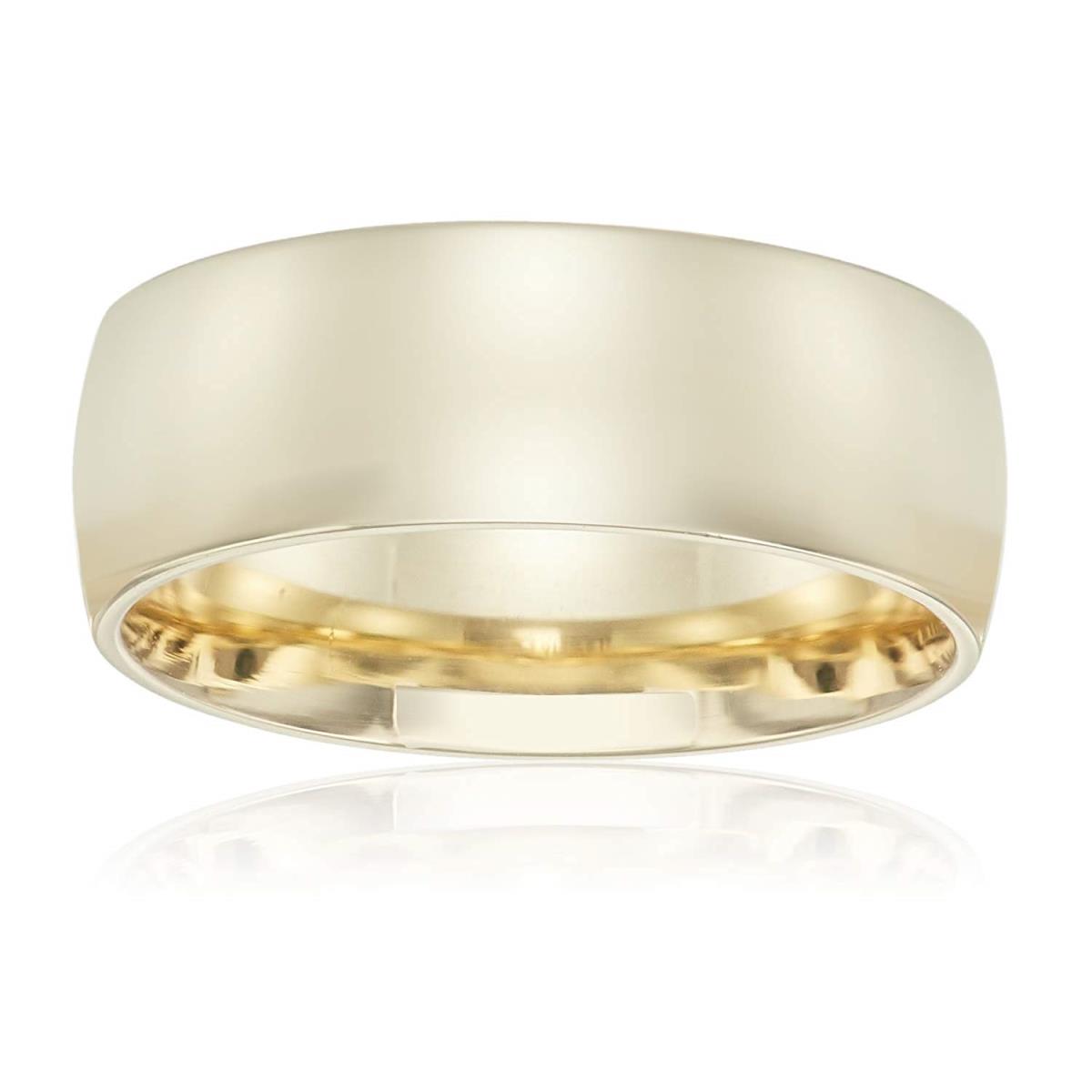 14K Yellow Gold 6mm Polished Comfort Fit Plain Wedding Band