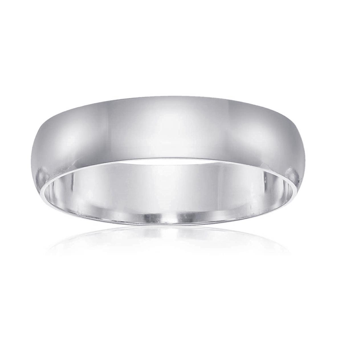 14K White Gold 4mm Polished Plain Wedding Band