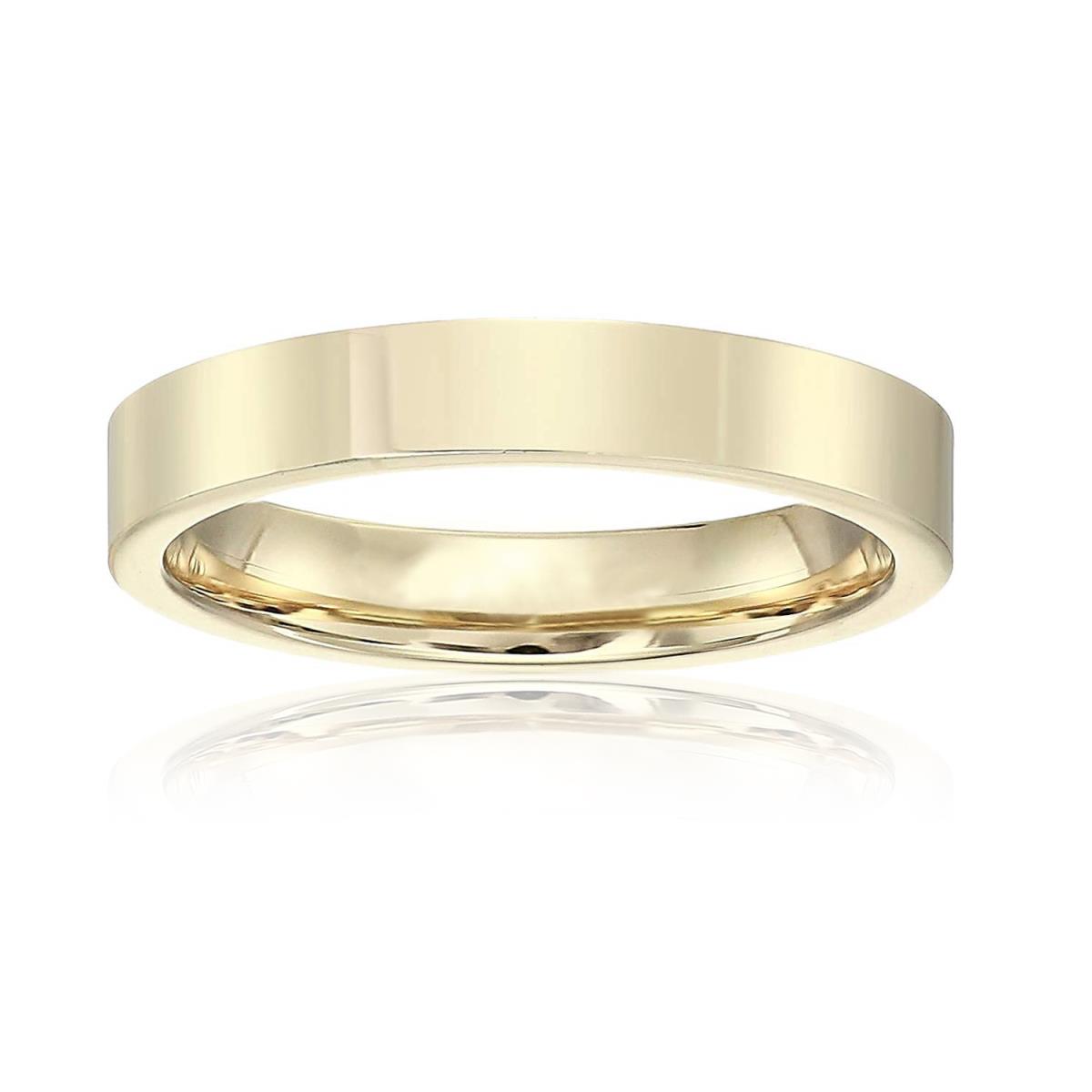 14K Yellow Gold 3mm Polished Flat Comfort Feel Plain Wedding Band