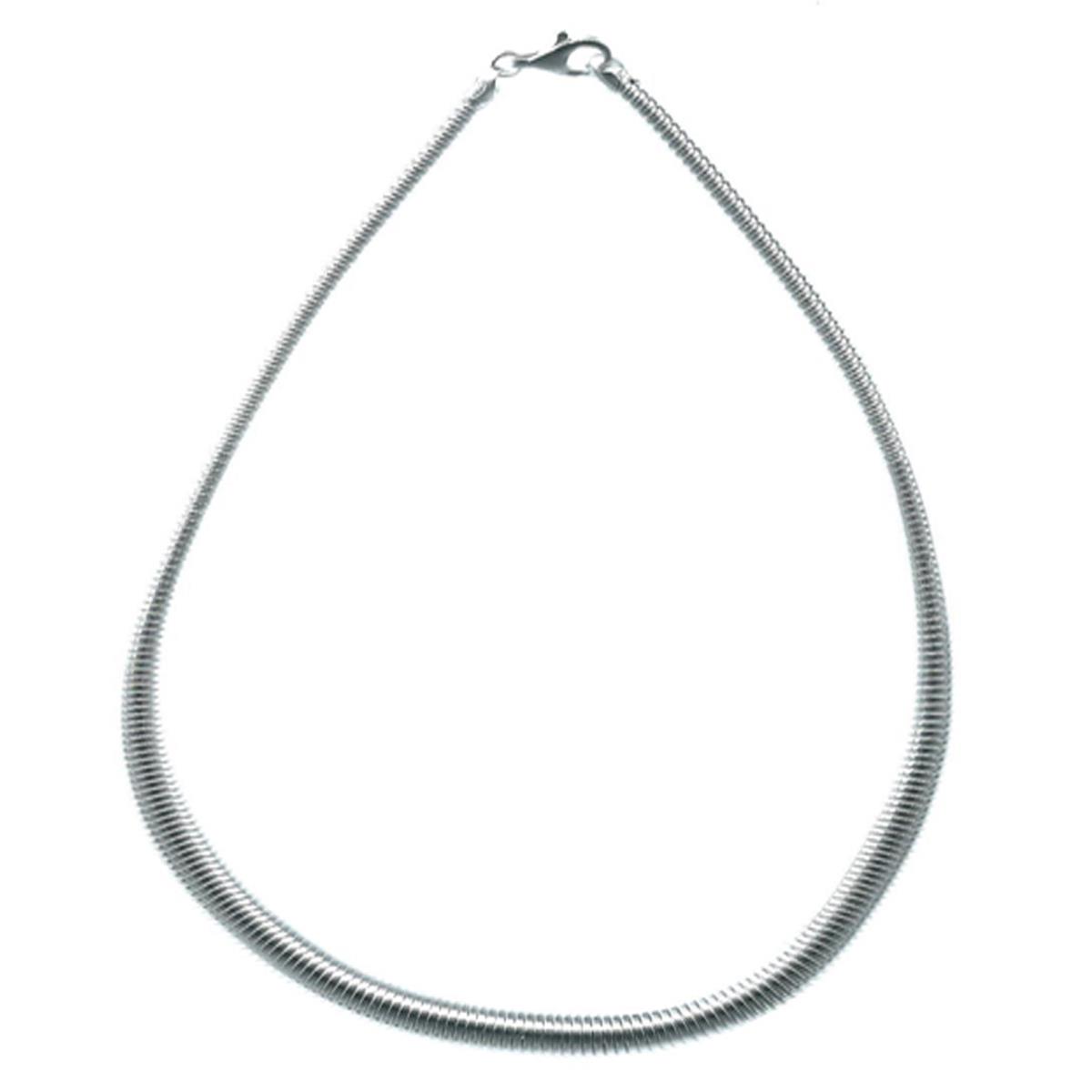 Sterling Silver Silver Plated 4-8mm 18" Graduated Tubogas Necklace
