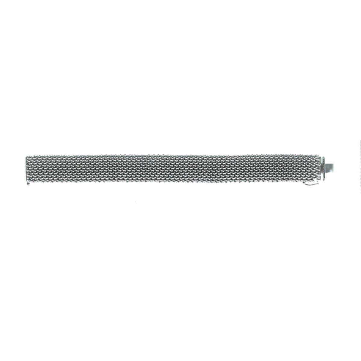 Sterling Silver Rhodium 10-Line Grana Di Riso 7.5" Bracelet