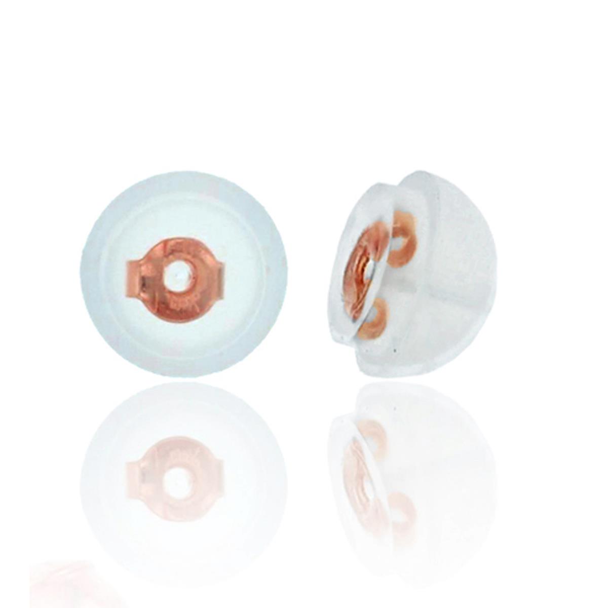 10K Rose Gold Silicone Bubble Single Earring Back