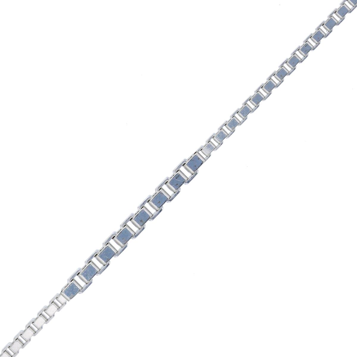 Sterling Silver Silver-Plated 1.85mm 125 7.25" DC Box Chain Bracelet