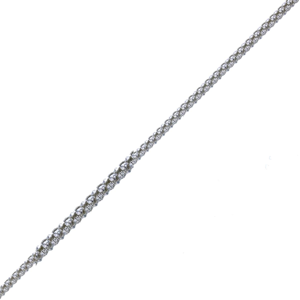 Sterling Silver Silver-Plated 2.00mm 7.25" Basic Popcorn Chain Bracelet