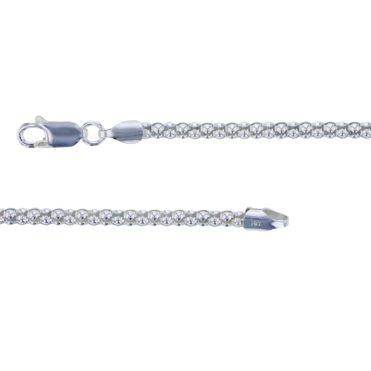 Sterling Silver Silver-Plated 3.00mm 16" E Coated Popcorn Chain
