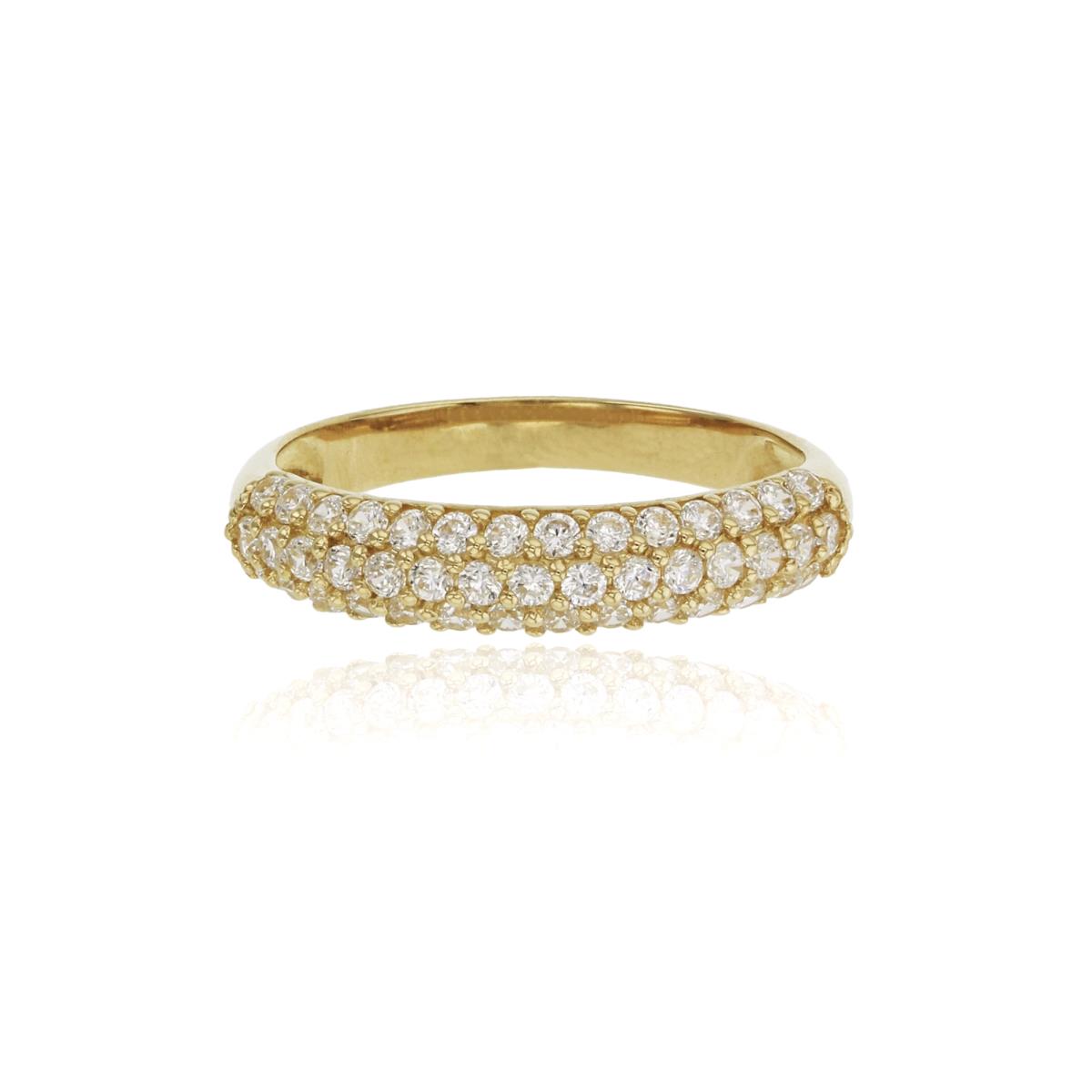 10K Yellow Gold Micropave 1.50mm Round CZ Anniversary Ring