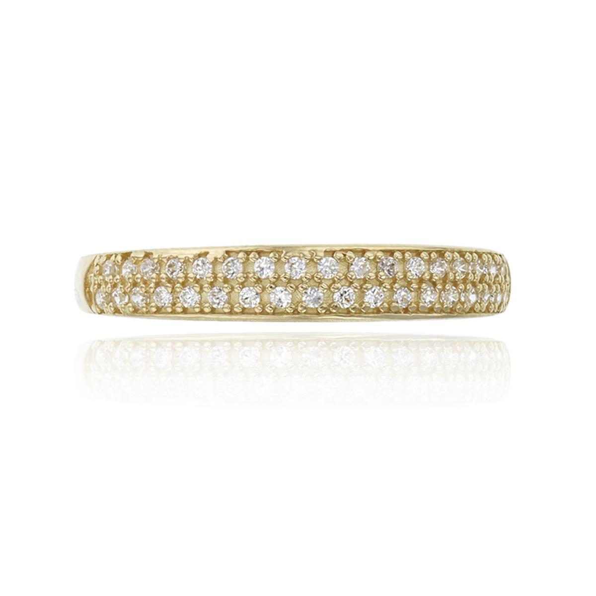 10K Yellow Gold 1mm Round CZ Micropave Anniversary Ring