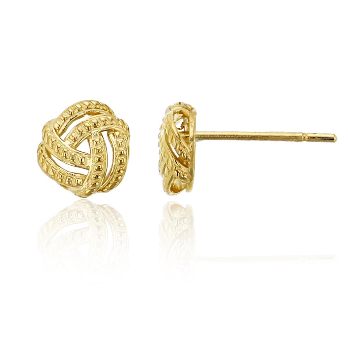 10K Yellow Gold DC 6mm Love Knot Stud Earring