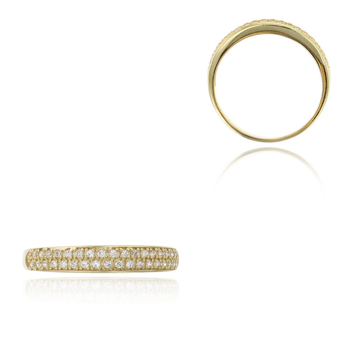 14K Yellow Gold 1mm Round CZ Micropave Anniversary Ring