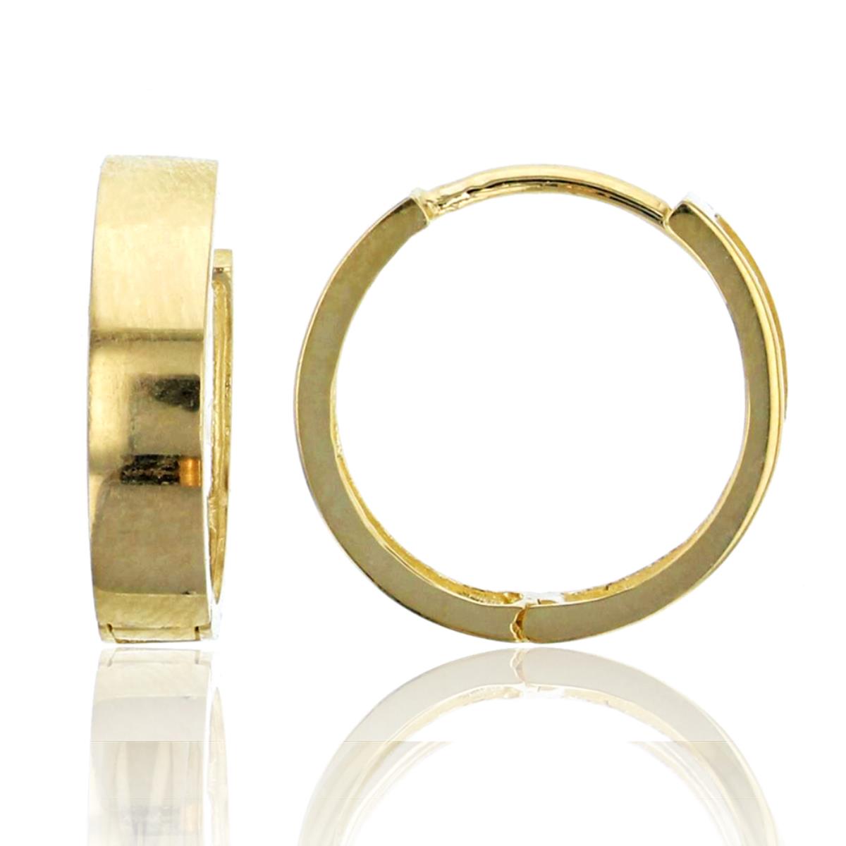 10K Yellow Gold Polished 3X12mm Huggie Earring