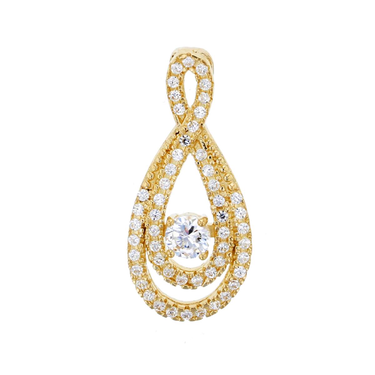 10K Yellow Gold Micropave Infinity CZ Pendant