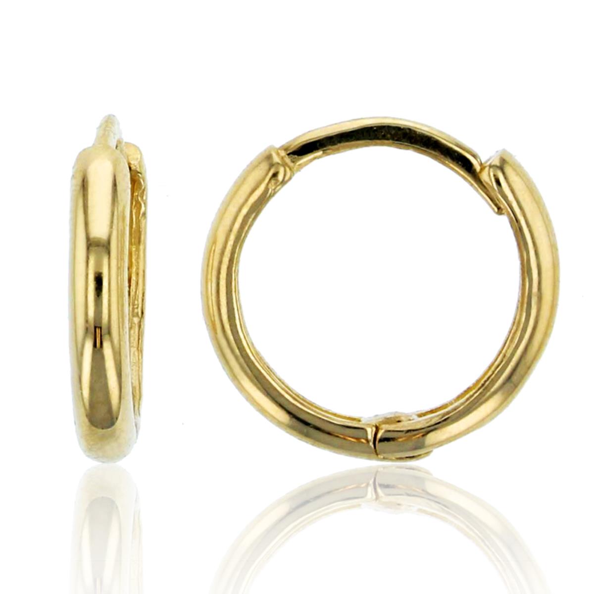 10K Yellow Gold 2x10mm Polished Dome Huggie Earring