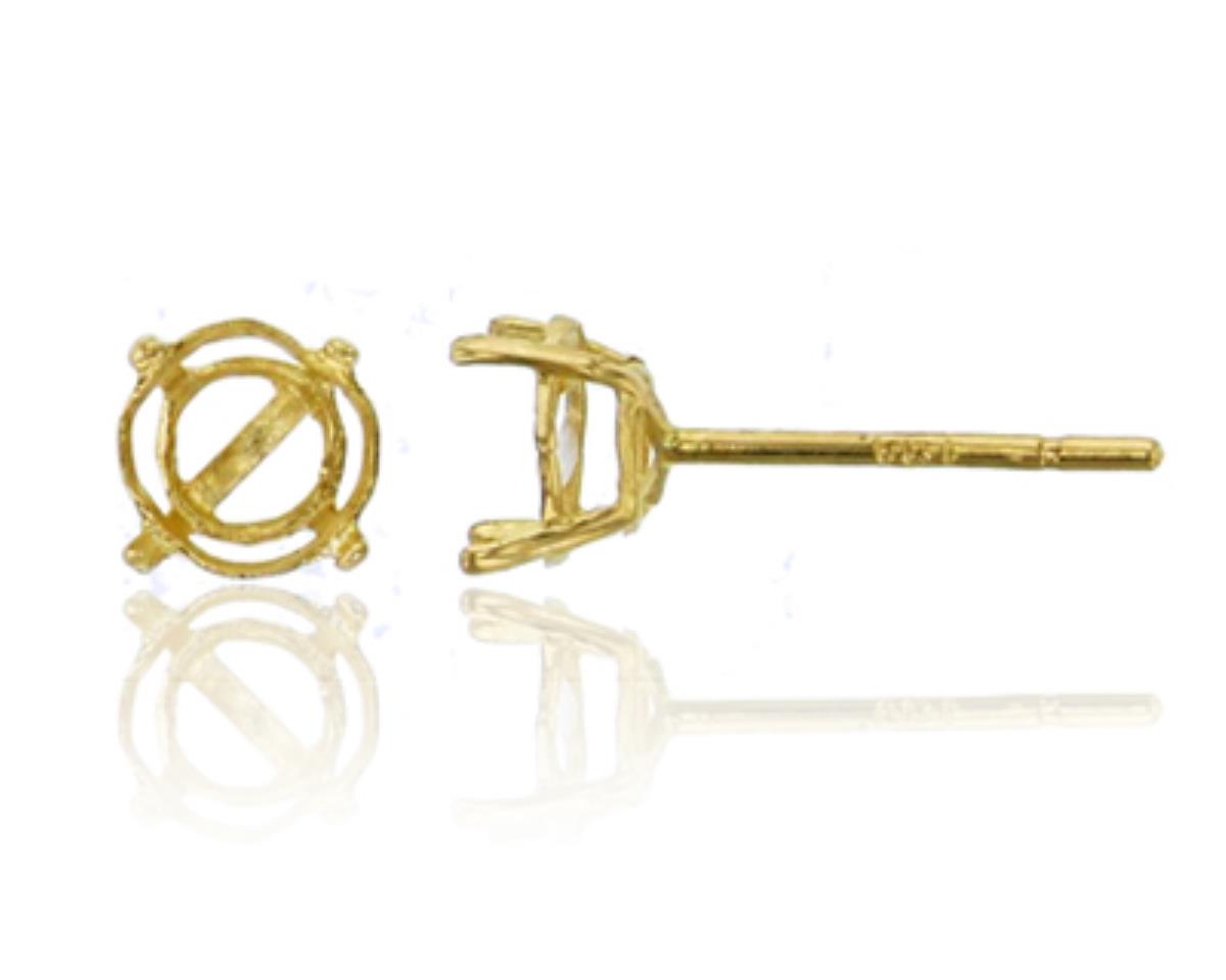 14K Yellow Gold 4mm Rd Cast Earring Basket (PR)