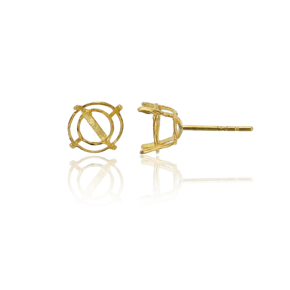 14K Yellow Gold 6mm Rd Cast Earring Basket (PR)