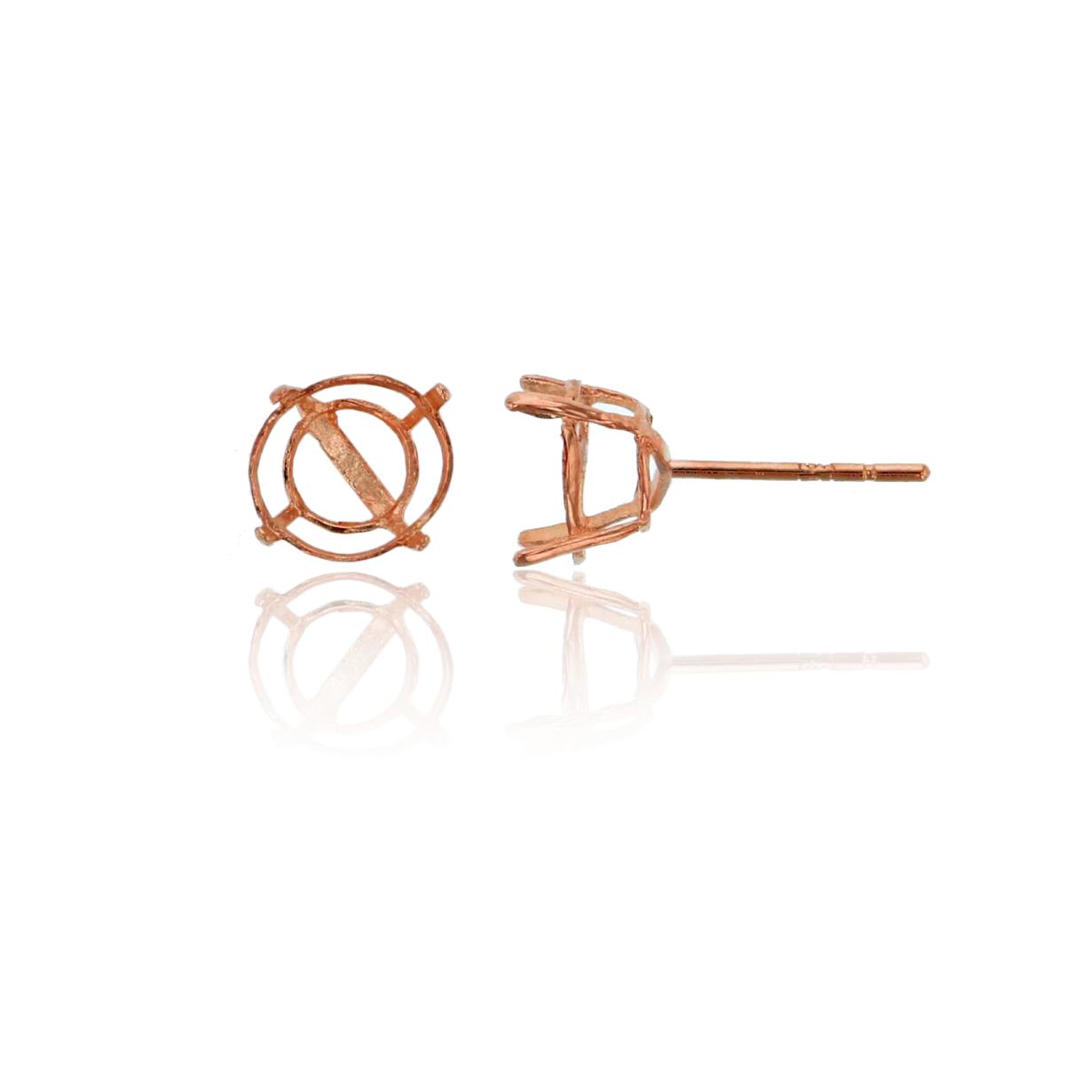 14K Rose Gold 6mm Rd Cast Earring Basket (PR)
