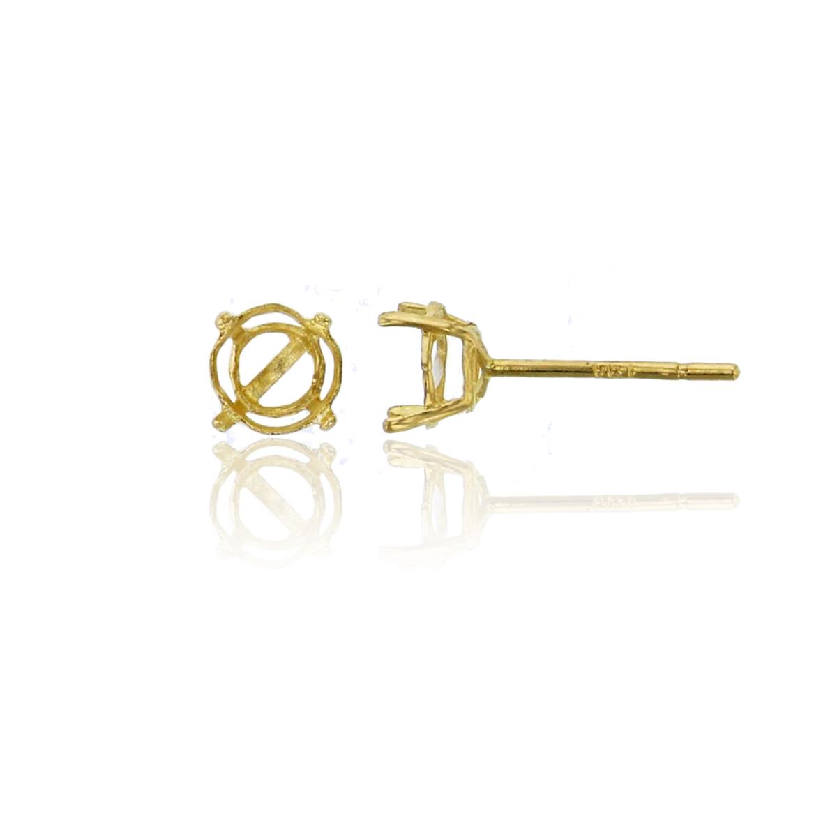 10K Yellow Gold 4mm Rd Cast Earring Basket (PR)