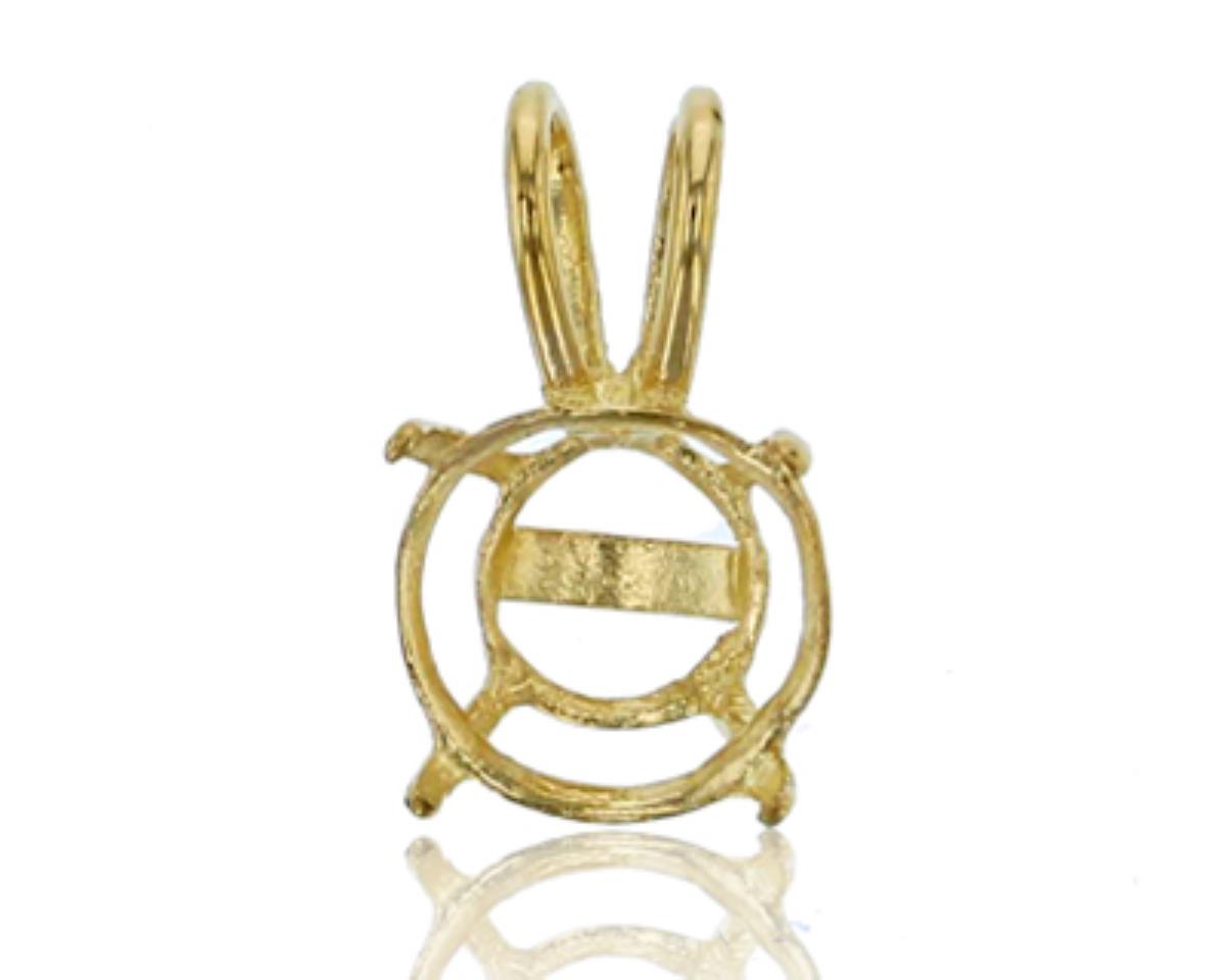 14K Yellow Gold 6mm Rd Rabbit Ear Pendant Basket 