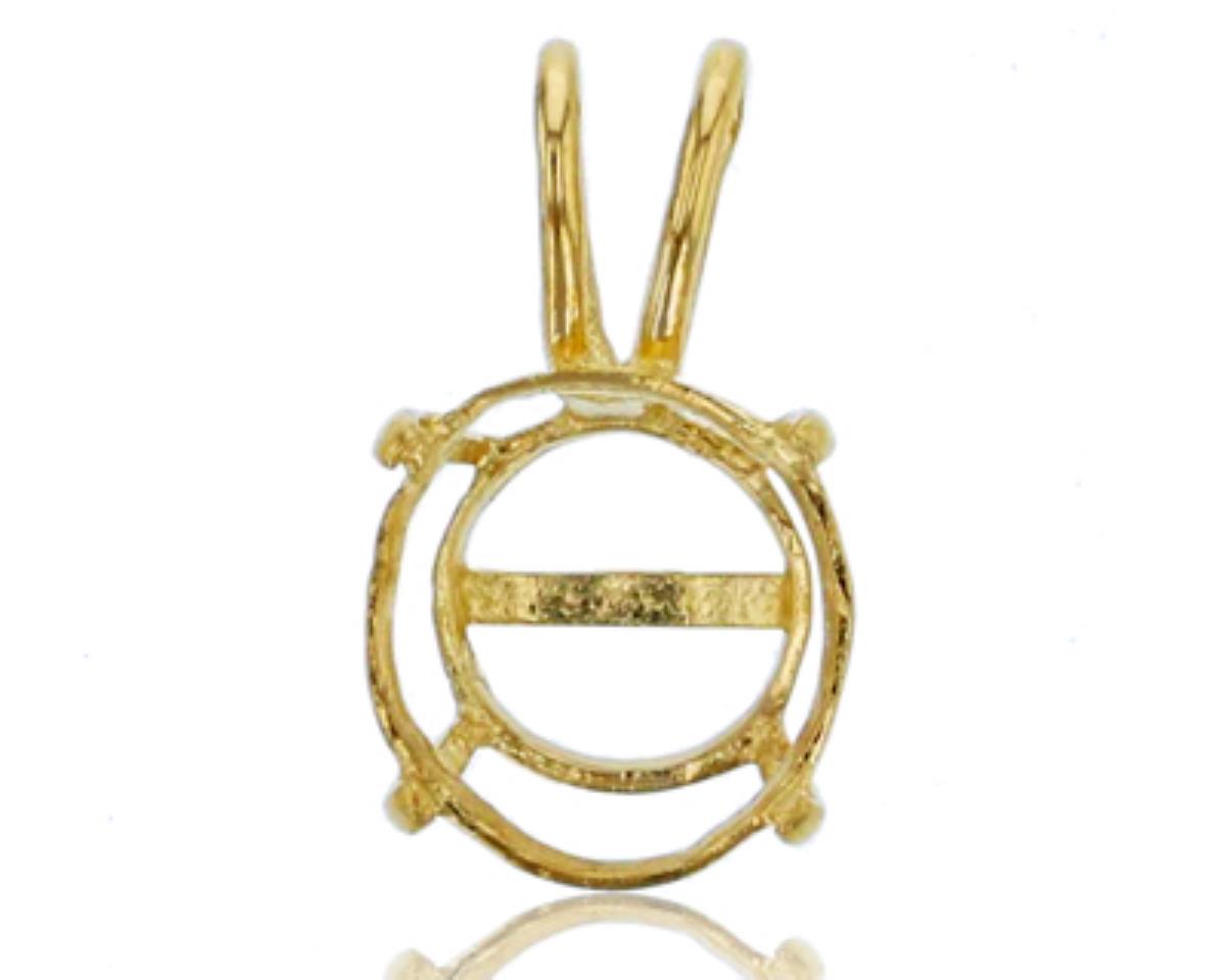 14K Yellow Gold 6.5mm Rd Rabbit Ear Pendant Basket 