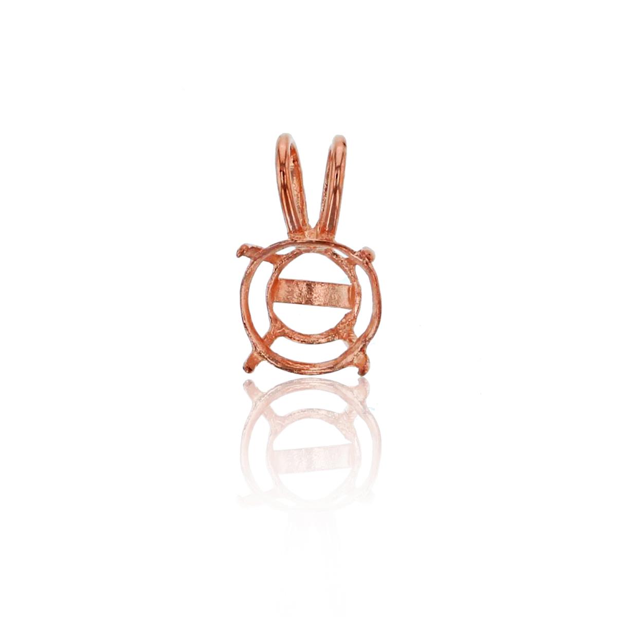 10K Rose Gold 6mm Rd Rabbit Ear Pendant Basket 