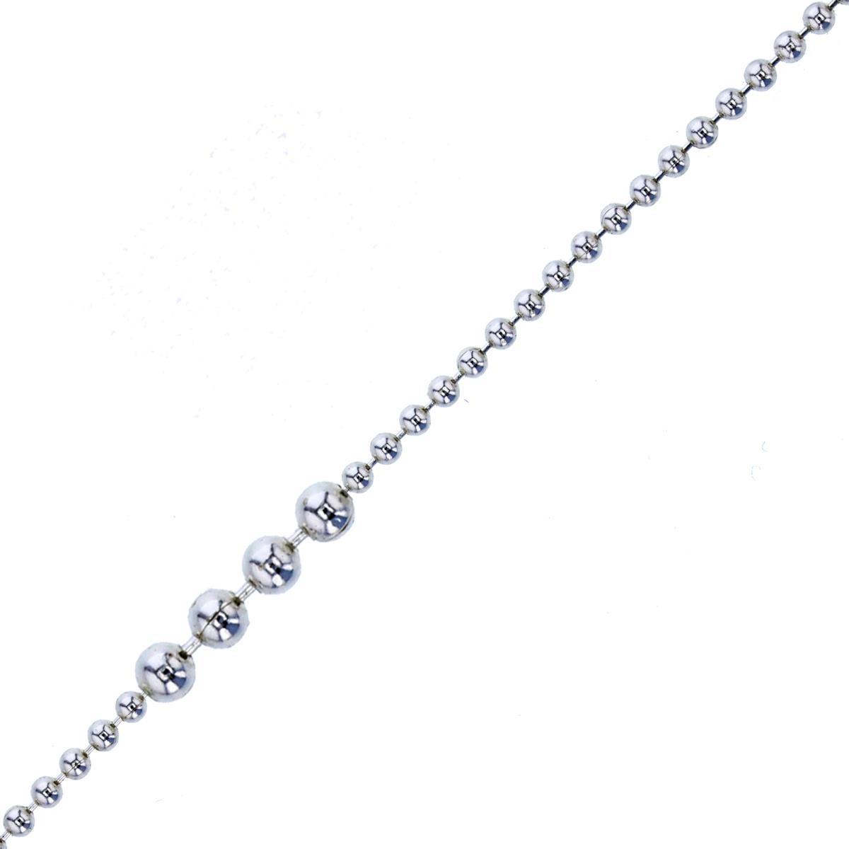 Sterling Silver Silver-Plated Ecoat 1.50mm Bead 20" Basic Chain Necklace