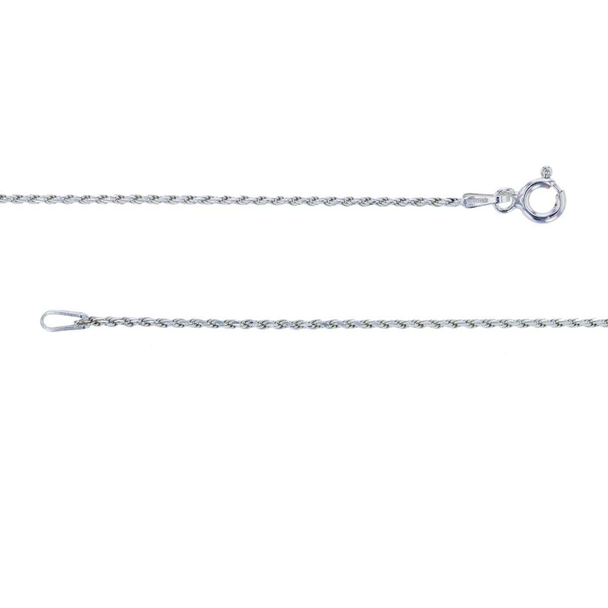 Sterling Silver Silver-Plated 1.10mm 025 18" E Coated DC 8 Side Rope Chain