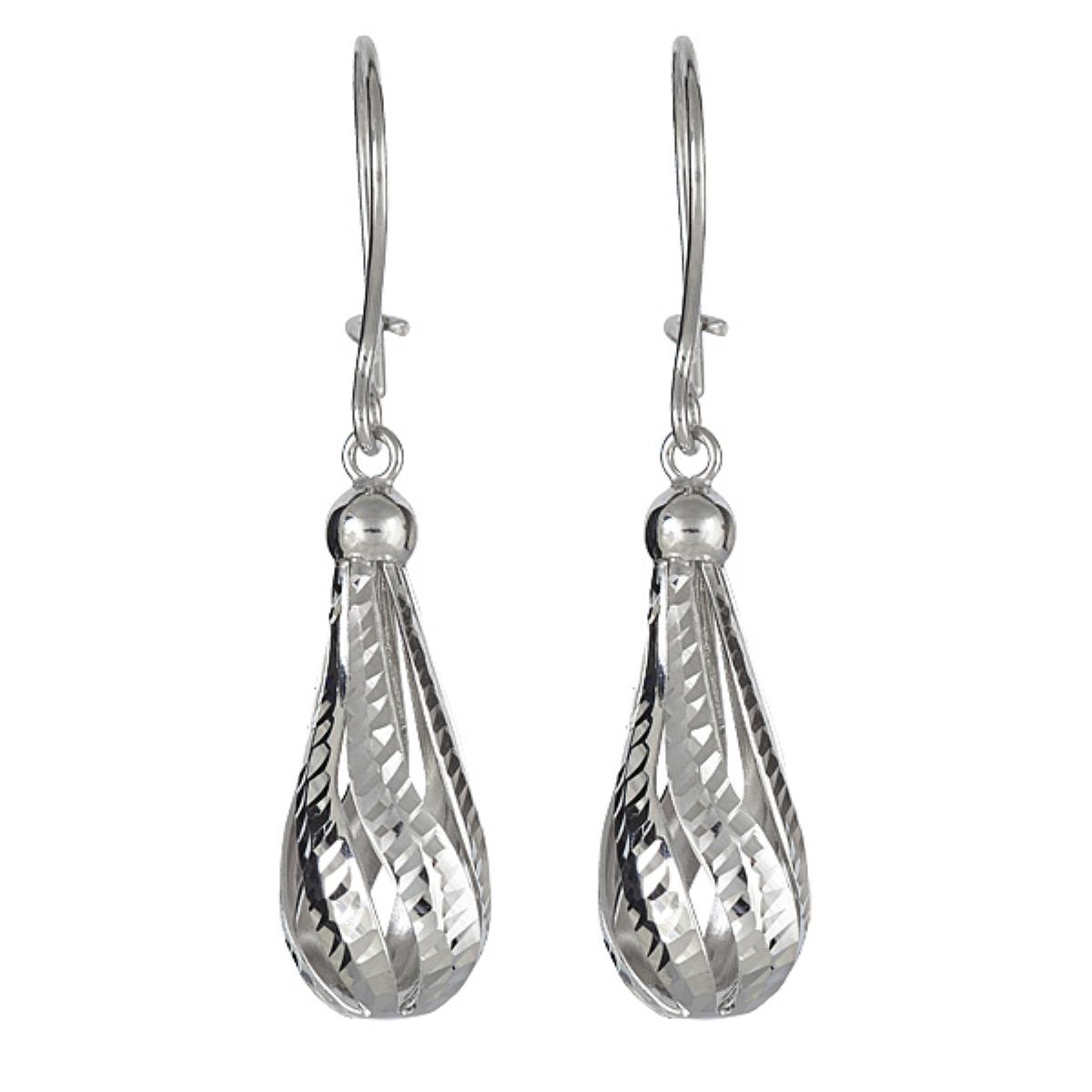 10K White Gold DC Tear Drop Earrings