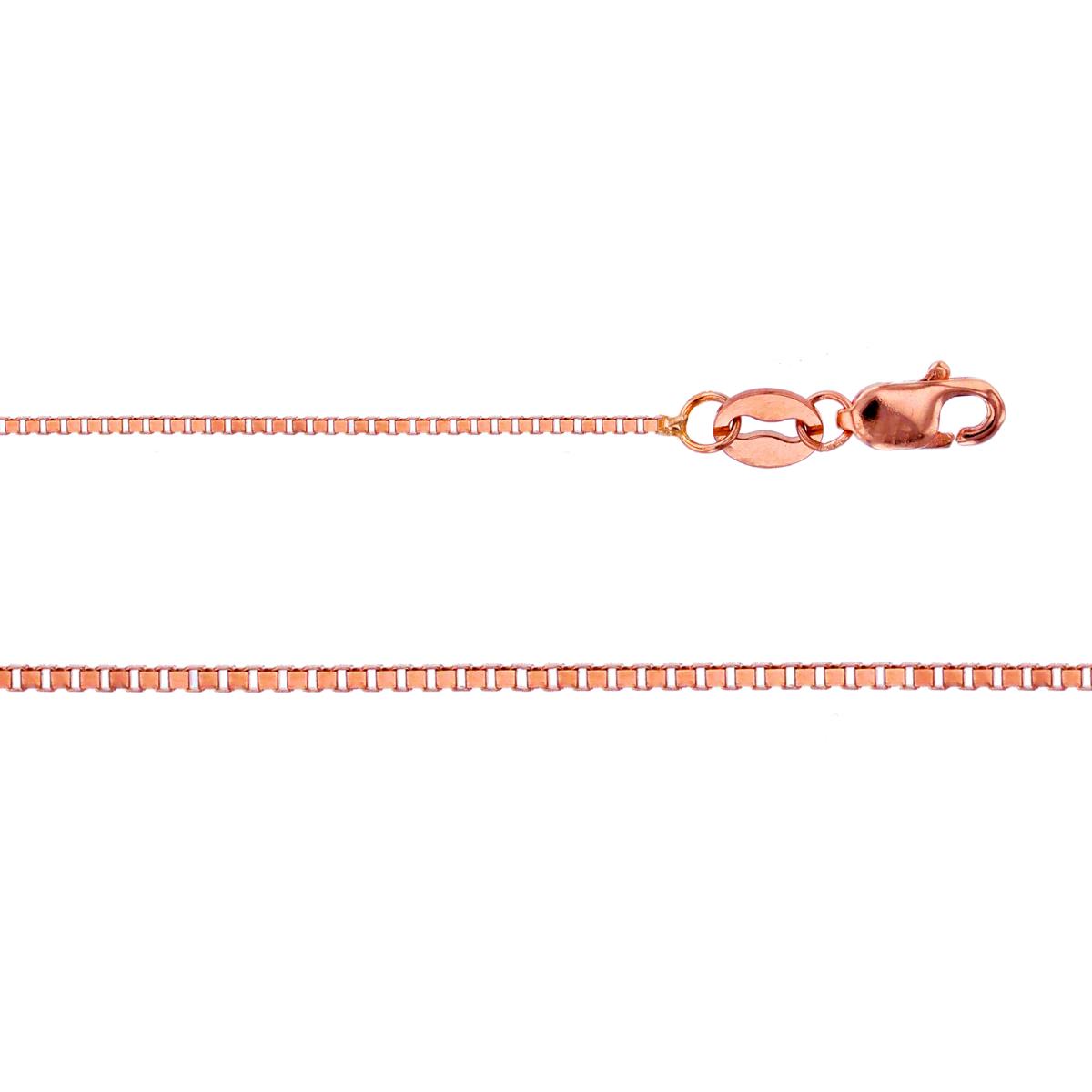 10K Rose Gold 0.45mm 18" Lobster Clasp Box 028 Chain