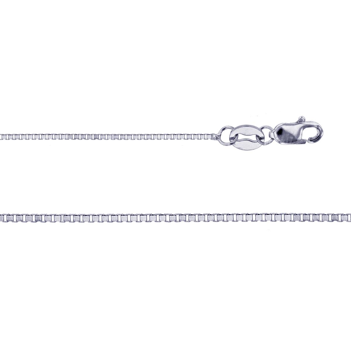 10K White Gold 0.57mm 18" Lobster Clasp Box 040 Chain