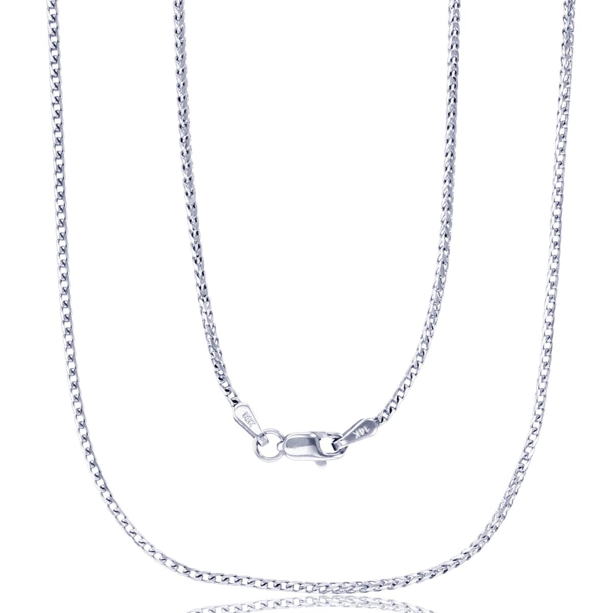 14K White Gold 1.35mm 16" Solid Franco 040 Chain