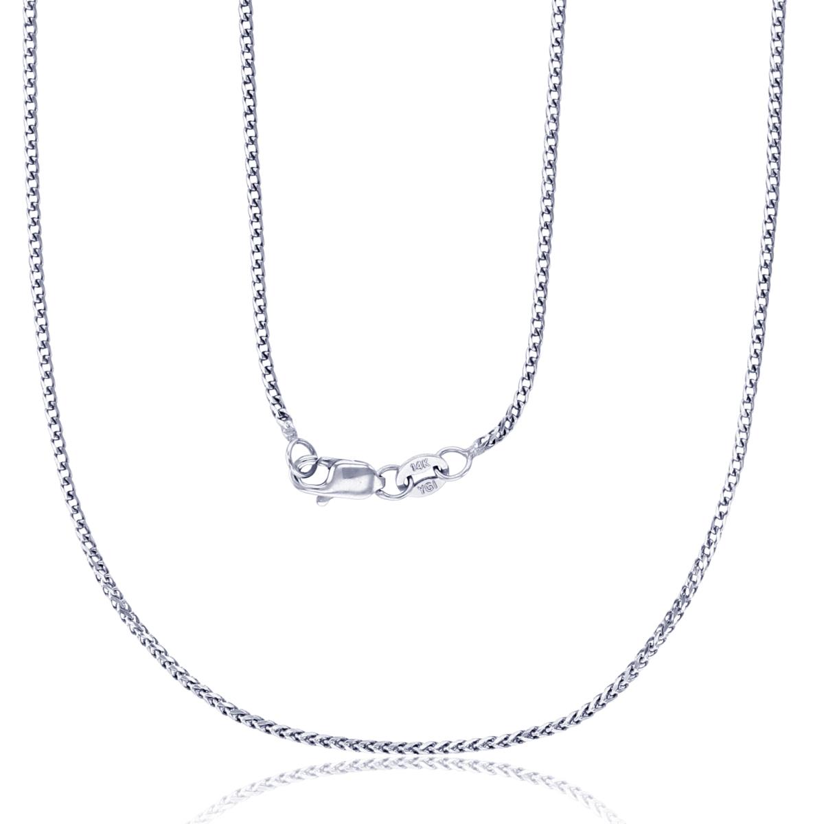14K White Gold 1.20mm 18" Solid Franco 035 Chain