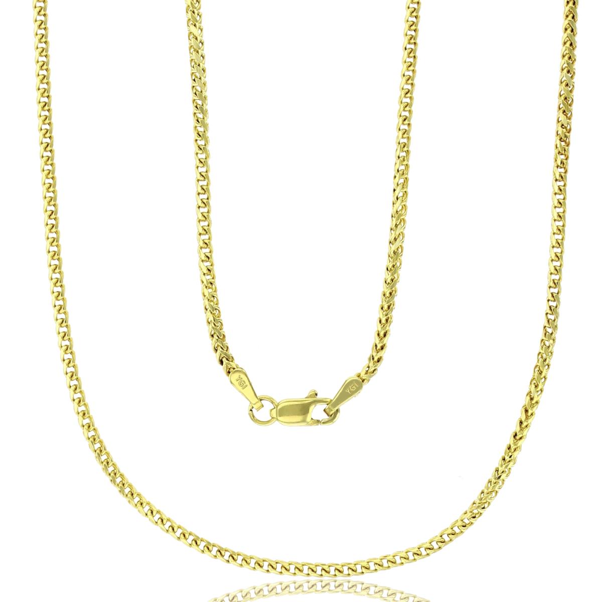14K Yellow Gold 1.72mm 22" Solid Franco 050 Chain