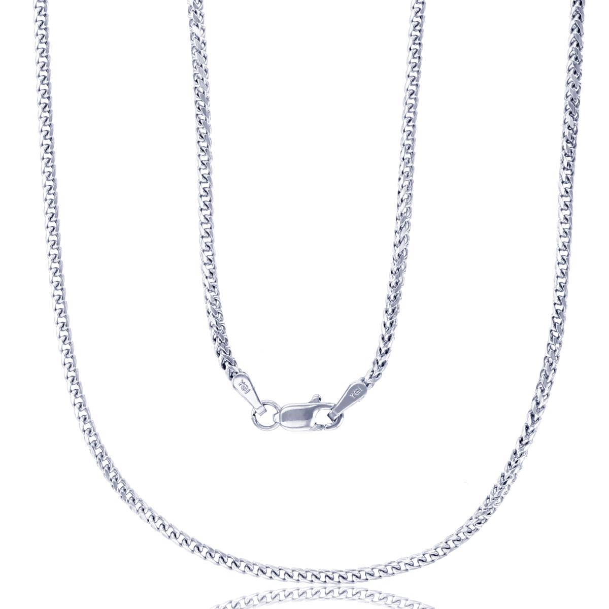 14K White Gold 1.72mm 16" Solid Franco 050 Chain