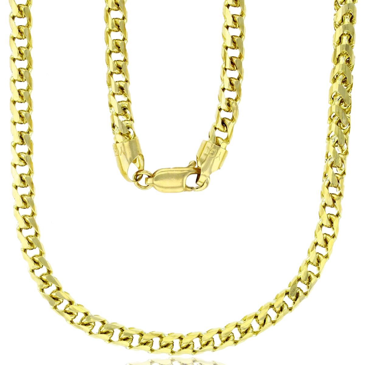 14K Yellow Gold 5.00mm 24" Solid Franco 155 Chain