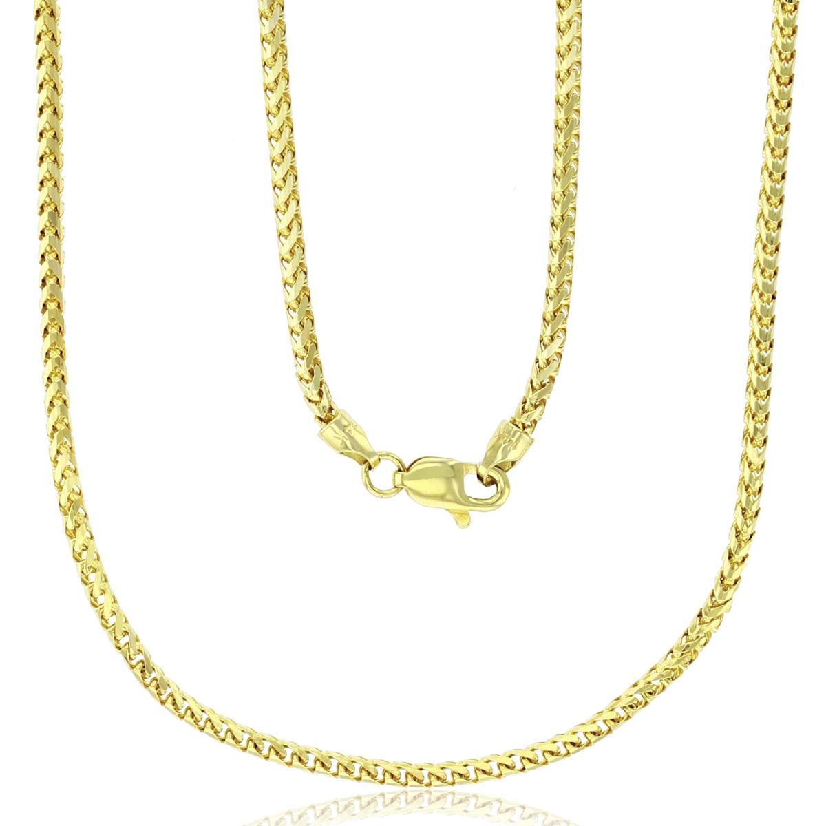 14K Yellow Gold 2.25mm 18" Solid Franco 065 Chain