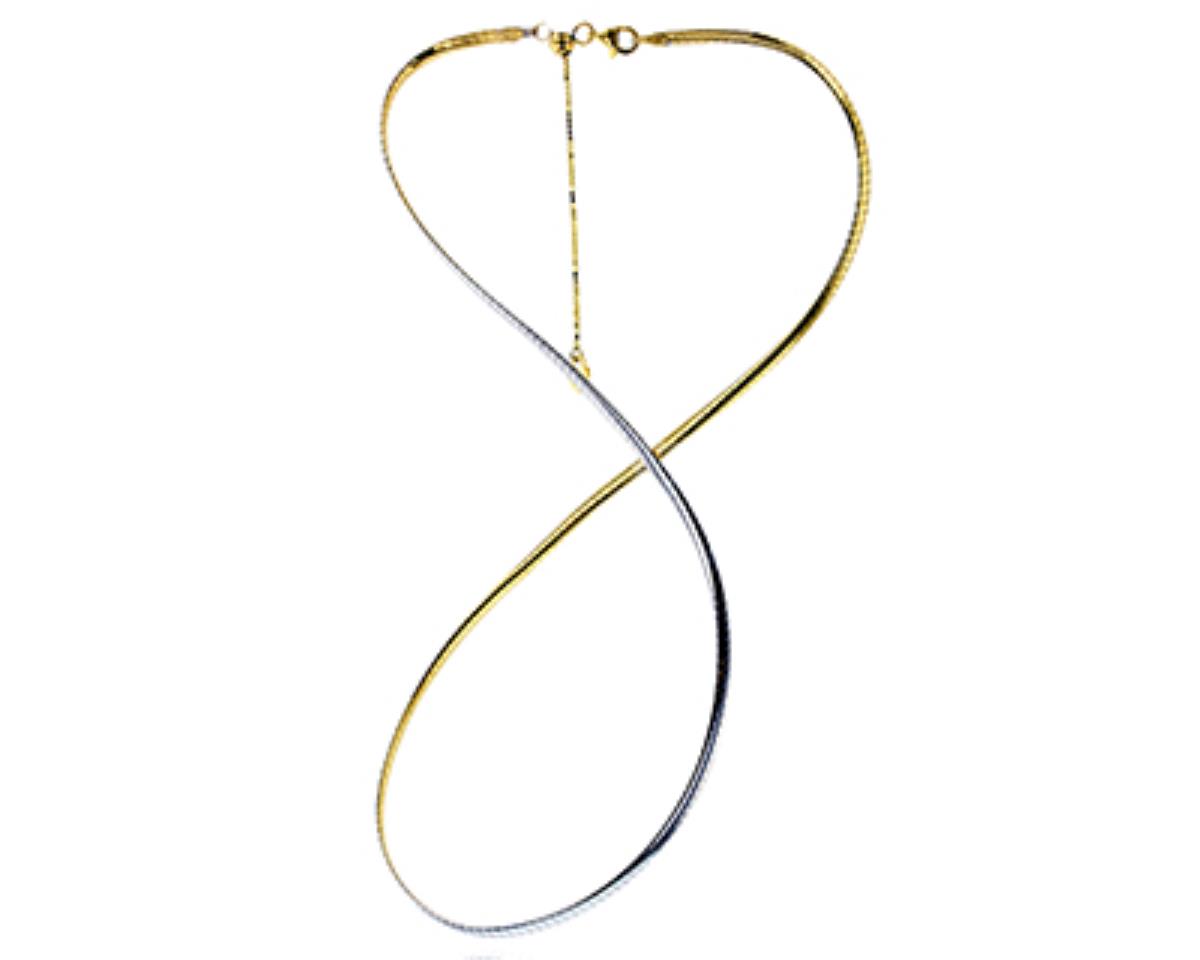 14K Two-Tone Gold 2.60mm Reversible 16+2" Adjustable Avvolto Necklace